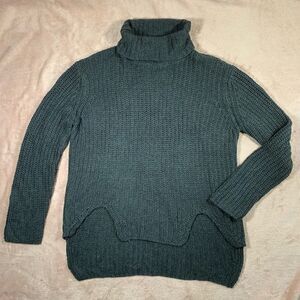 Pol Oversized Aysmmetrical Knit Grey Turtleneck Sweater M